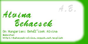 alvina behacsek business card